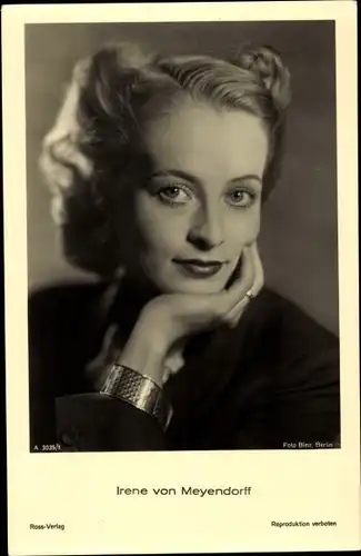 Ak Schauspielerin Irene von Meyendorff, Portrait, Ross Verlag A 3035 1