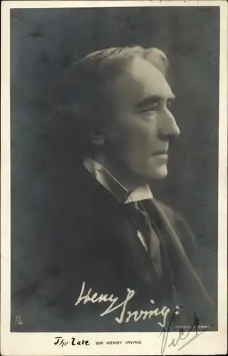 Ak Schauspieler Sir Henry Irving, Portrait, Profilansicht
