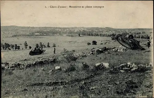 Ak Chars d'assaut, Manoeuvre en plein campagne, französische Panzer
