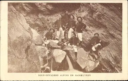 Ak Sous Officiers Alpins en Manoeuvres, französische Gebirgsjäger