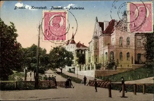 Ak Brașov Brassó Kronstadt Rumänien, Postwiese