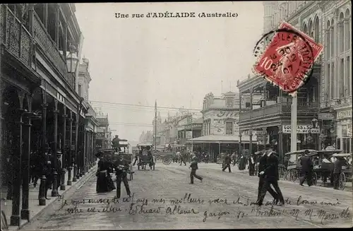 Ak Adelaide South Australia, Une Rue