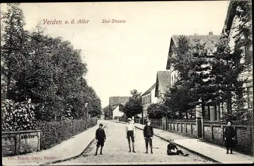 Ak Verden an der Aller, Südstraße, Kinder