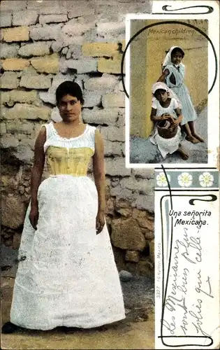 Ak Mexico, señorita Mexicana, Mexican children