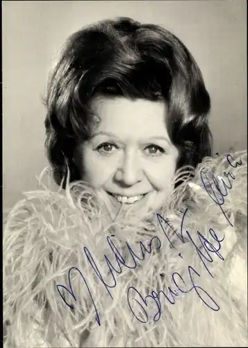Ak Schauspielerin und Sängerin Brigitte Mira, Portrait, Autogramm