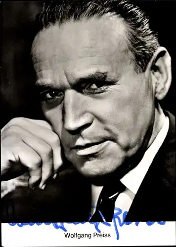 Ak Schauspieler Wolfgang Preiss, Portrait, Autogramm