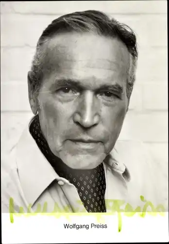 Ak Schauspieler Wolfgang Preiss, Portrait, Autogramm