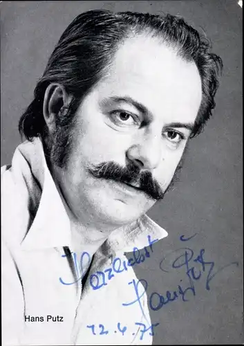 Ak Schauspieler Hans Putz, Portrait, Autogramm