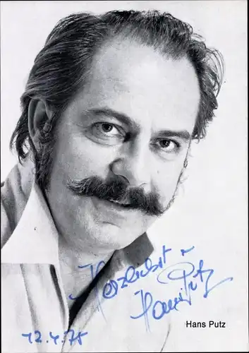 Ak Schauspieler Hans Putz, Portrait, Autogramm