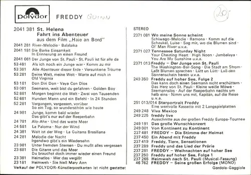 Ak Schauspieler und Sänger Freddy Quinn, Portrait, Autogramm