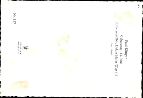 Ak Schauspieler Paul Klinger, Portrait