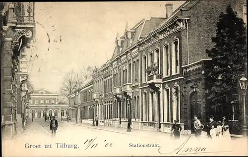 Ak Tilburg Nordbrabant Niederlande, Stationstraat