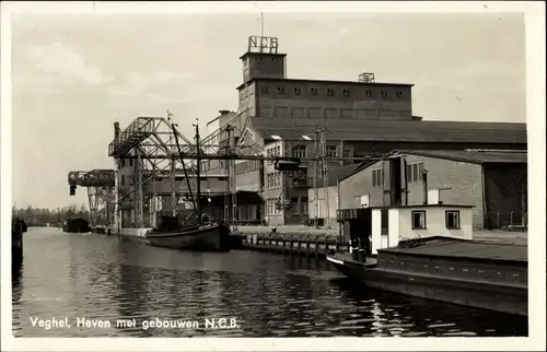 Ak Veghel Nordbrabant, Haven met gebouwen N.C.B.
