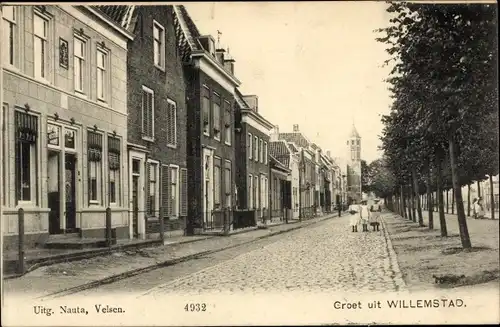 Ak Willemstad Nordbrabant Niederlande, Straßenpartie