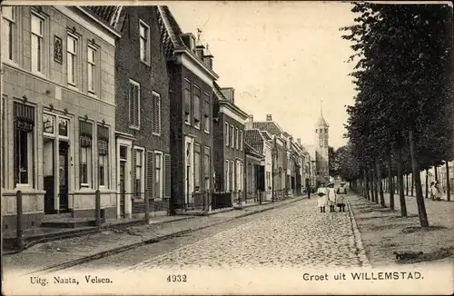 Ak Willemstad Nordbrabant Niederlande, Straßenpartie