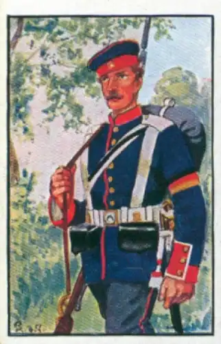 Sammelbild Deutsche Uniformen, Album III Band 1 Bild 188, 1. Inf. Rgt. Musketier, 1866