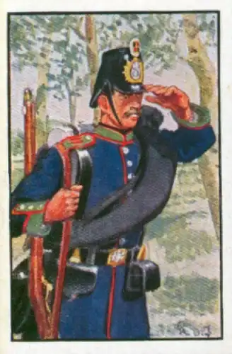 Sammelbild Deutsche Uniformen, Album III Band 1 Bild 195, Schwer. Jäger Batl. 1870