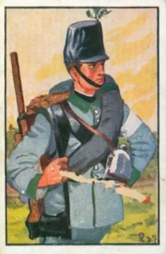 Sammelbild Deutsche Uniformen, Album III Band 1 Bild 240, Pionier Batl., Öst. Ungarn 1864