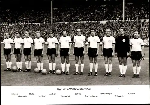 Ak Vizelweltmeister 1966, Fußballmannschaft, Höttges, Overath, Seeler, Beckenbauer, Emmerich