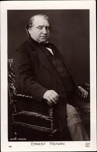 Ak Schriftsteller Ernest Renan, Portrait