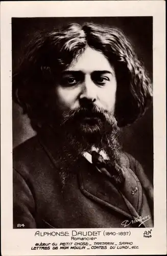 Ak Schriftsteller Alphonse Daudet, Portrait