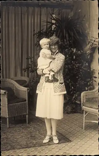 Foto Ak Margarete von Sachsen mit Kind, Portrait