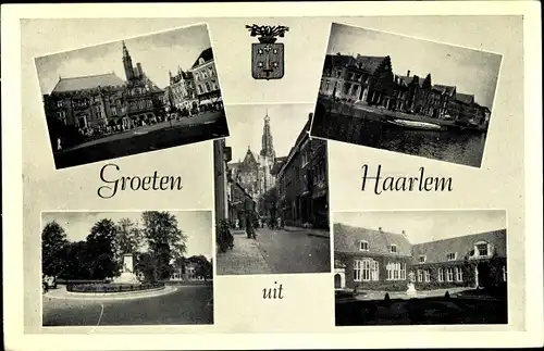 Ak Haarlem Nordholland Niederlande, Wappen, Gebäude, Kirche, Teilansichten