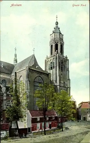 Ak Arnhem Gelderland Niederlande, Groote Kerk