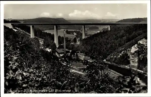 Ak Siebenlehn Großschirma in Sachsen, Reichsautobahnbrücke Muldental