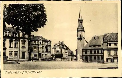 Ak Siebenlehn Großschirma Sachsen, Markt mit Kirche