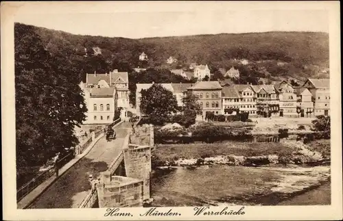 Ak Hann. Münden in Niedersachsen, Werrabrücke