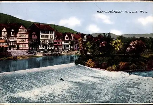 Ak Hann. Münden in Niedersachsen, Partie an der Werra