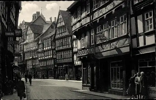 Ak Hann. Münden in Niedersachsen, Lange Straße, Fachwerkhäuser