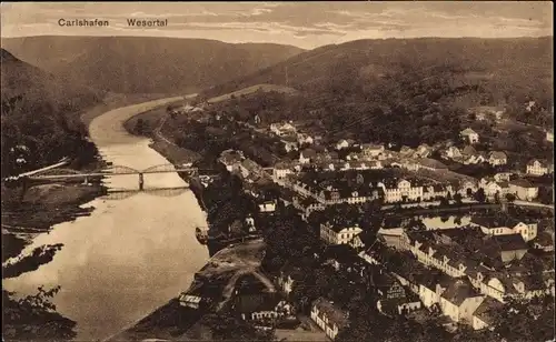 Ak Bad Karlshafen an der Weser, Wesertal, Panorama