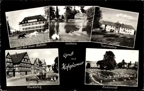 Ak Hofgeismar in Nordhessen, Marktplatz, Schlösschen, Badeanstalt