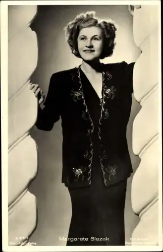 Ak Schauspielerin Margarete Slezak, Portrait