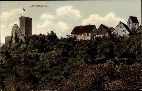 Ak Zavelstein im Schwarzwald Württemberg, Panorama