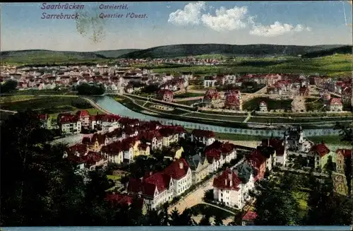 Ak Saarbrücken im Saarland, Ostviertel, Panorama