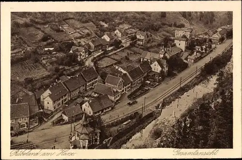 Ak Rübeland Oberharz am Brocken, Fliegeraufnahme vom Ort