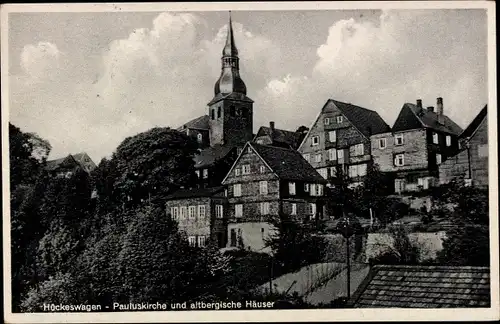 Ak Hückeswagen an der Wupper, Paluskirche und altbergische Häuser