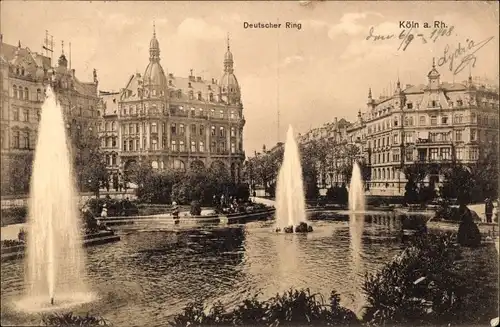 Ak Köln am Rhein, Deutscher Ring, Fontaine