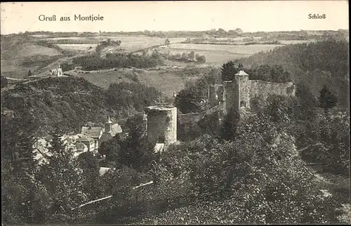 Ak Monschau Montjoie in der Eifel, Panorama mit Schloss