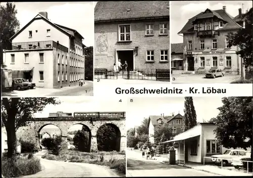 Ak Großschweidnitz, Ferienheim Maschinenfabrik Heidenau, Kindergarten, Viadukt, Zum Höllengrund