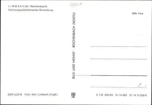 Ak Limbach im Vogtland, Betriebsferienheim VEB Barkas-Werke, Speisesaal, Gastzimmer, Außenansicht