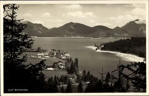 Ak Dorf Walchensee Kochel am See, Panorama