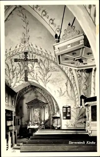 Ak Sieverstedt in Schleswig Holstein, Kirche, Innenansicht