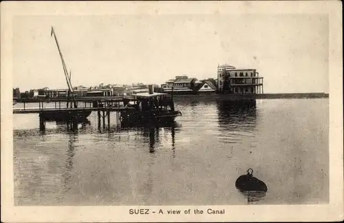 Ak Suez Ägypten, A view of the Canal