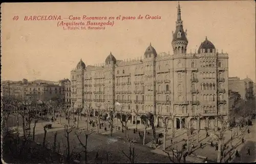 Ak Barcelona Katalonien Spanien, Casa Rocamora en el paseo de Gracia
