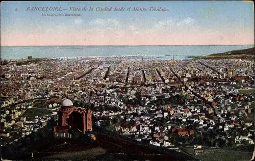 Ak Barcelona Katalonien Spanien, Gesamtansicht