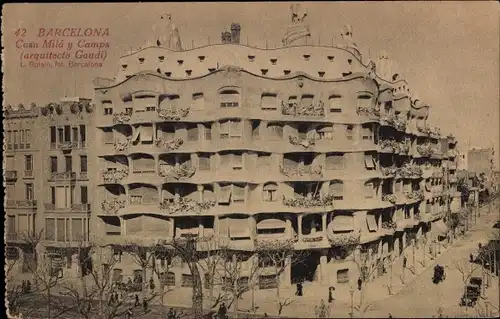Ak Barcelona Katalonien Spanien, Casa Milá y Camps